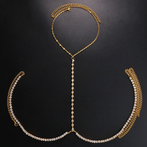 New Sexy Rhinestone Chest Holder,  Full Diamond Neck Chain,