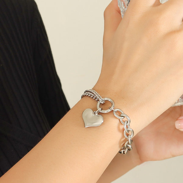 Cuban Chain Splicing Chain Love Bracelet