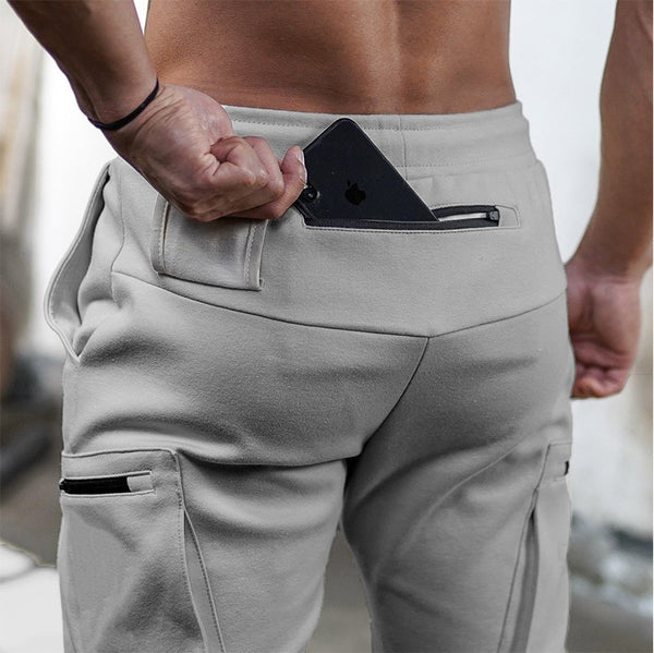 Fashion Stitching Men Pants Fitness Casual Elastic Pants men