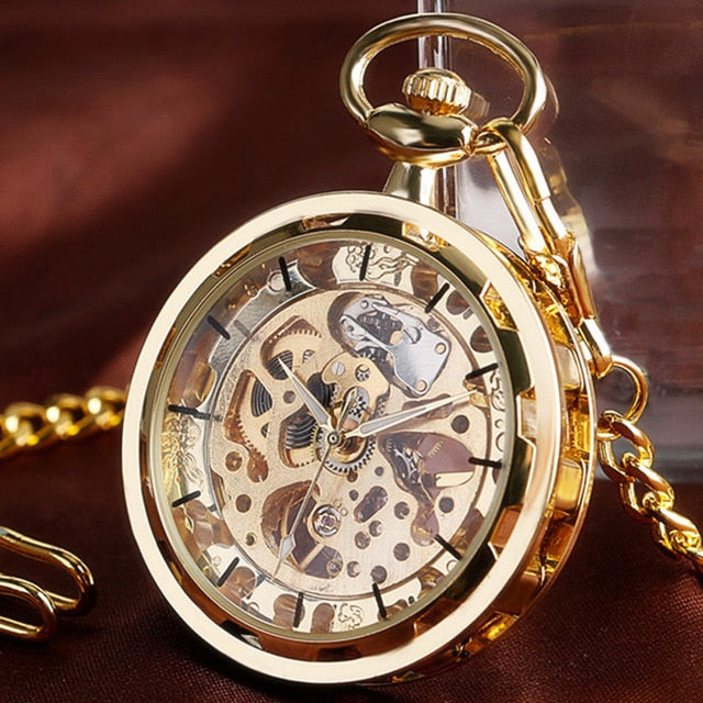 Watch Clock Pendant Hand-winding Men Women Chain Gift