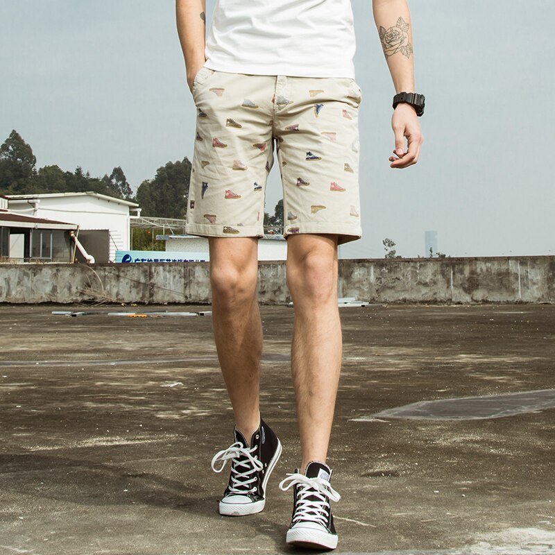 Men Fashion Casual Pattern Print Shorts Men