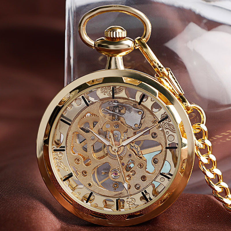 Watch Clock Pendant Hand-winding Men Women Chain Gift