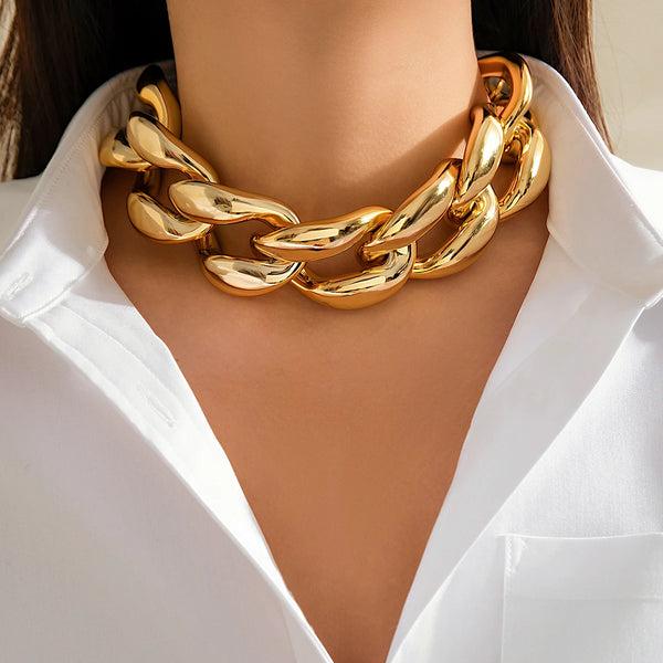 Thick Chain Short Choker Necklace for Women