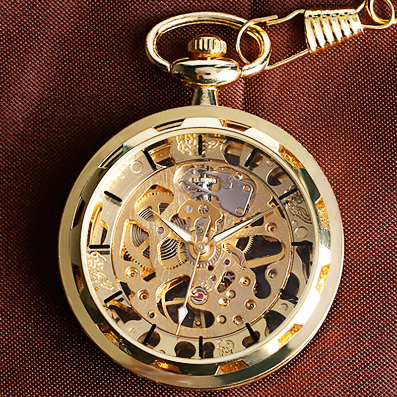 Watch Clock Pendant Hand-winding Men Women Chain Gift